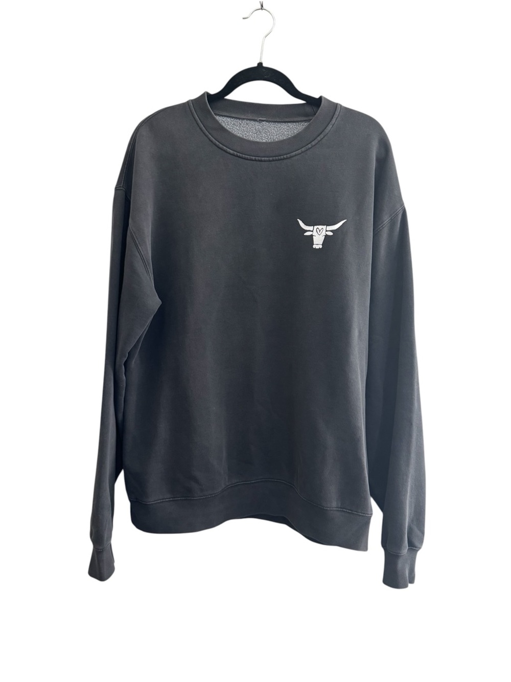 House of Shan Crewneck Sweatshirt black Hecho en Austin size small medium #NE